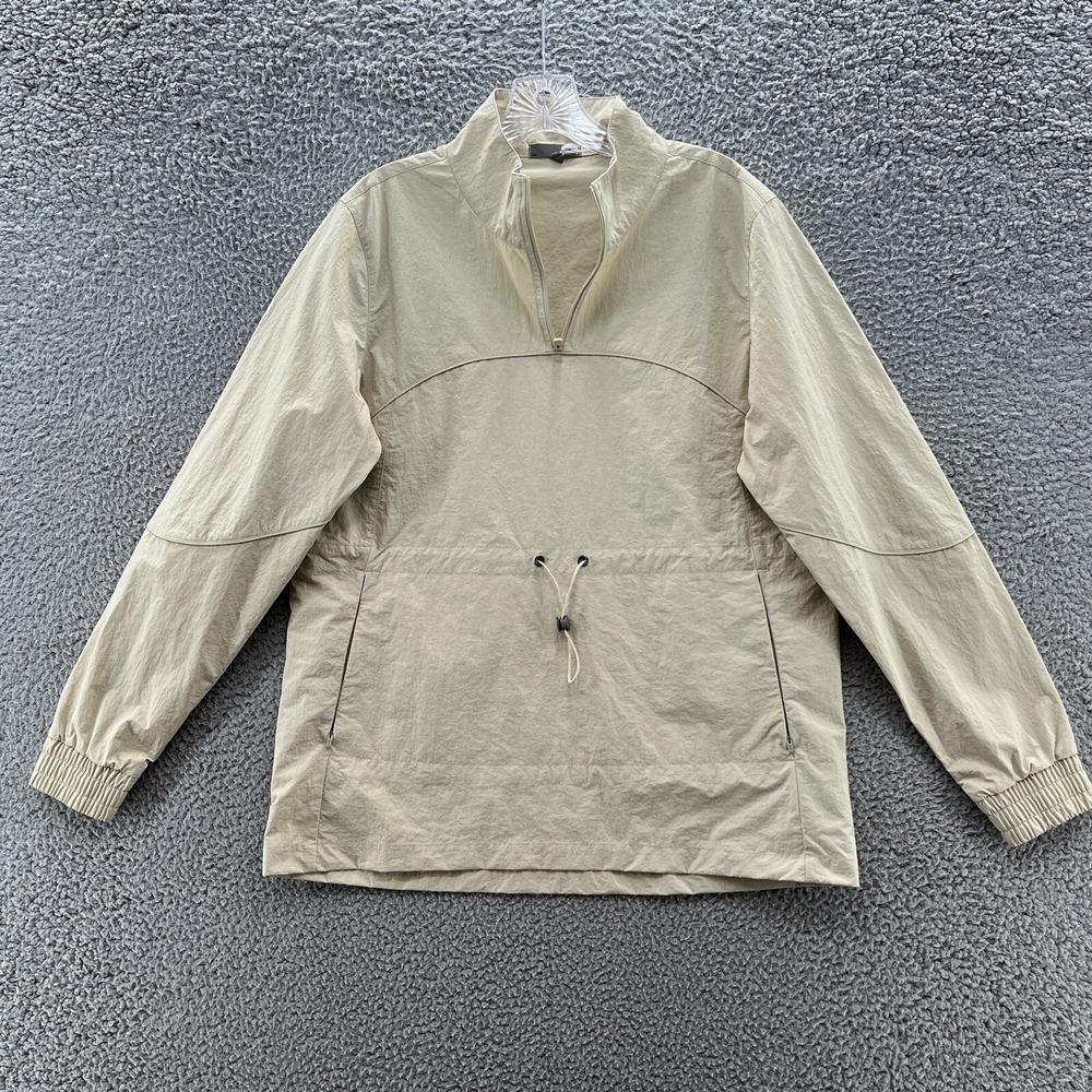 Tasc Performance Jacket Mens Small Cream 1/2 Zip Windbreaker Outdoor Pullover